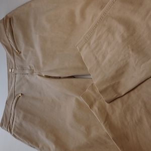 Lauren Ralph Lauren beige size 14 pants  snap and zipper closure Zip Pockets